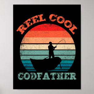 Echt cooler Gottvater-Angeln Lustig Vintage Retro  Poster