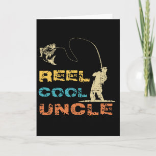 Echt cooler Onkel Angler Vintage Vatertag Fis Karte