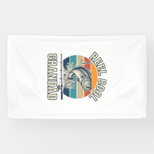 Echt cooler Opa-Angeln Vintage-Sonnenuntergang-Shi Banner