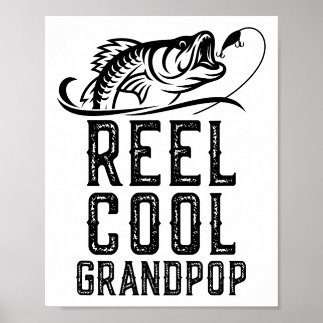 Echt cooler Opa-Angler Fischer Lustig Retro  Poster (Vorne)
