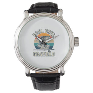 Echt cooler Opa Angler Vintage Sonnenuntergang Shi Armbanduhr