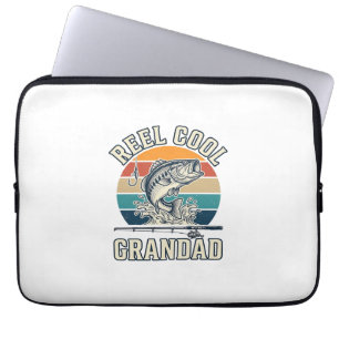 Echt cooler Opa Angler Vintage Sonnenuntergang Shi Laptopschutzhülle