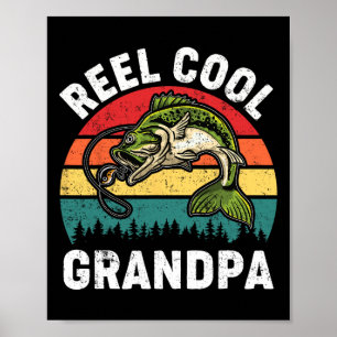 Echt cooler Opa Vatertag Angel-Shirt Lustig Poster