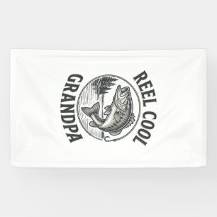 Echt cooler Opa Vintage-Angeln Bass-Shirt-Design Banner