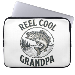 Echt cooler Opa Vintage-Angeln Bass-Shirt-Design Laptopschutzhülle