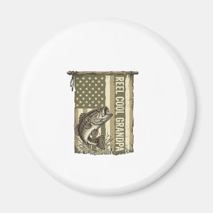 Echt cooler Opa Vintage-Bass-Angler-Shirt-Design Magnet