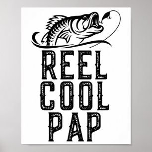 Echt cooler Papa Angeln Fischer Lustig Retro Poster