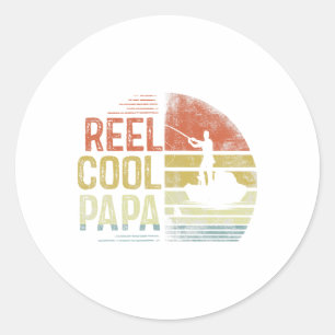 Echt cooler Papa-Angeln Geschenke Papa Geburtstag Runder Aufkleber