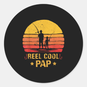 Echt cooler Papa-Angeln Vatertag Runder Aufkleber