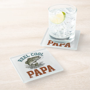 Echt cooler Papa-Angeln zum Vatertag Glasuntersetzer