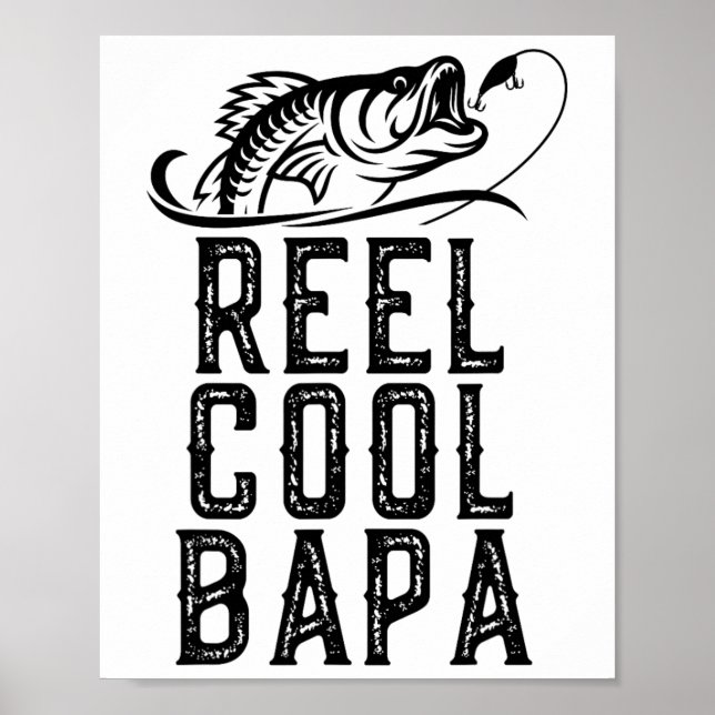 Echt cooler Papa-Angler Fischer Lustig Retro  Poster (Vorne)