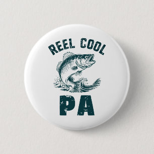 Echt cooler Papa-Angler-Opa im Vintage-Stil Button