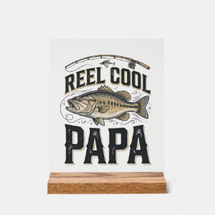 Echt cooler Papa Vintage-Angeln Vektor-Design_1 Acrylschild