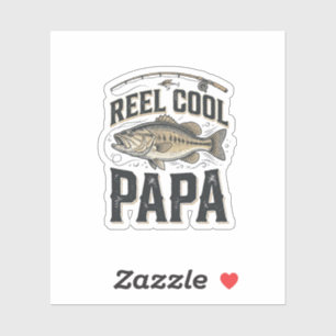Echt cooler Papa Vintage-Angeln Vektor Design_1 Aufkleber