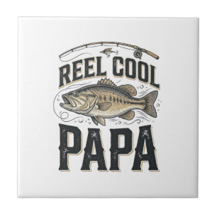 Echt cooler Papa Vintage-Angeln Vektor Design_1 Fliese