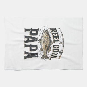 Echt cooler Papa Vintage-Angeln Vektor-Design_1 Geschirrtuch