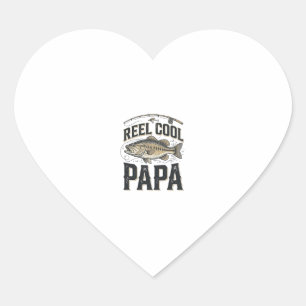 Echt cooler Papa Vintage-Angeln Vektor Design_1 Herz-Aufkleber