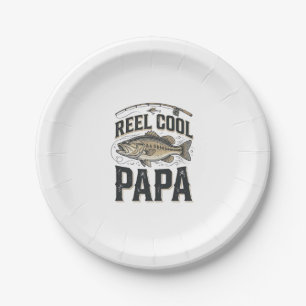 Echt cooler Papa Vintage-Angeln Vektor Design_1 Pappteller