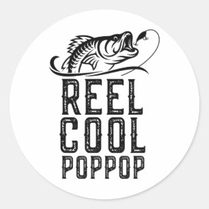 Echt cooler Pop-Pop-Angler Fischer Lustig Retro Runder Aufkleber