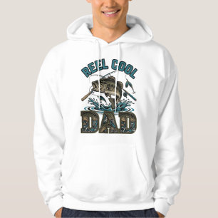Echt cooler Vater Bassangeln Vintage Vektor Design Hoodie