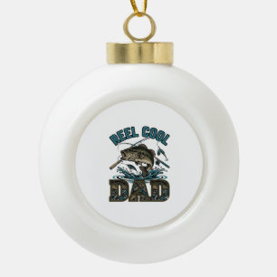 Echt cooler Vater Bassangeln Vintage Vektor Design Keramik Kugel-Ornament