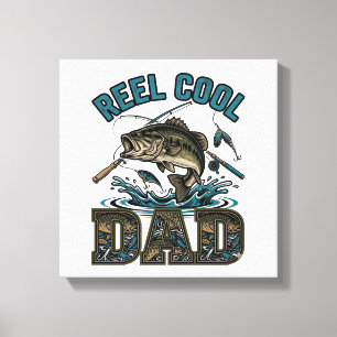 Echt cooler Vater Bassangeln Vintage-Vektordesign_ Leinwanddruck
