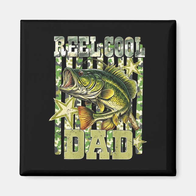 Echt cooler Vater lustiger Angler Barsche (auf dem Magnet (Vorne)