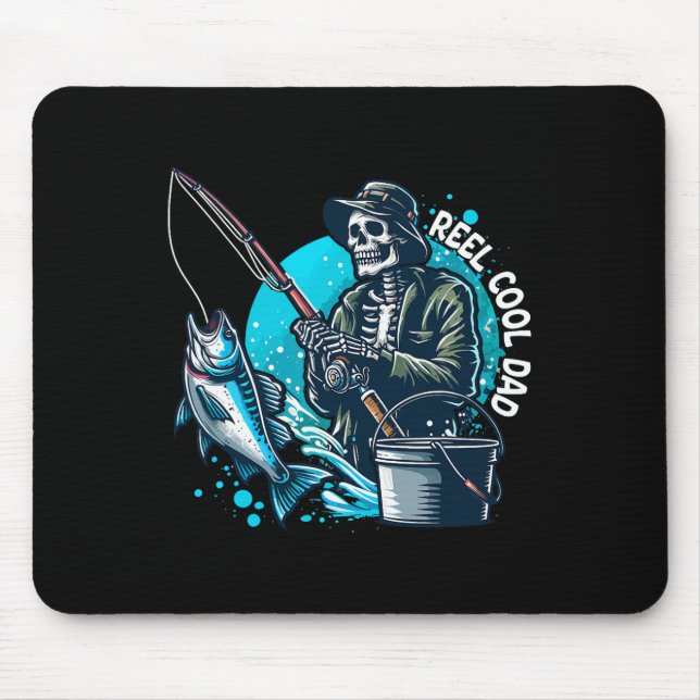 Echt cooler Vater Lustiger Skelett-Angler Vater Va Mousepad (Vorne)
