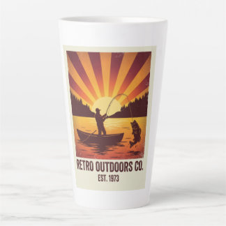 Echt cooler Vater Vintage-Angeln Retro-Sonnenunter Milchtasse