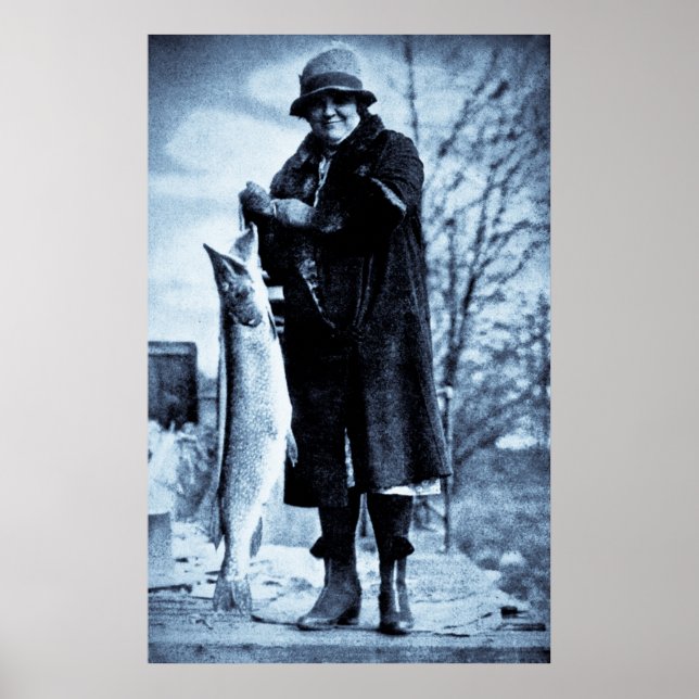 Echt große Fische Vintag Flapper Fischforelle Poster (Vorne)