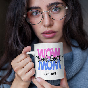 Echt Legit Wow Mutti Druck (Pink & Blau) Kaffeetasse