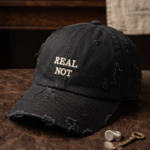 ECHT NICHT Minimalistische typografische Schriftzü Bestickte Baseballkappe