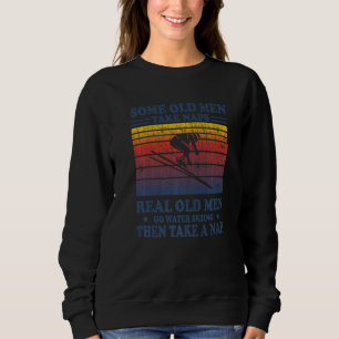 Echte Alte Männer Skifahren Retro Vintager Skifahr Sweatshirt