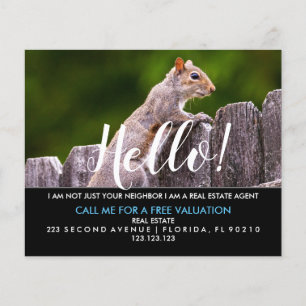 Echte Anwesen Agent HELLO CARD Eichhörnchen Flyer