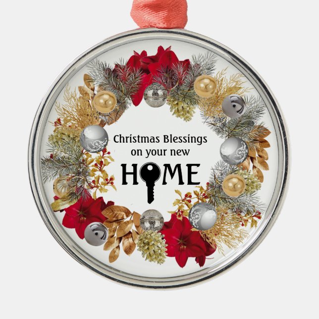 Echte Anwesen Agent Schließung Geschenk Weihnachts Ornament Aus Metall (Vorne)