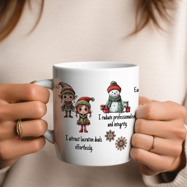 Echte Anwesen Agent Weihnachten Kaffeetasse (Real Estate Agent affirmation Christmas coffee cup.)