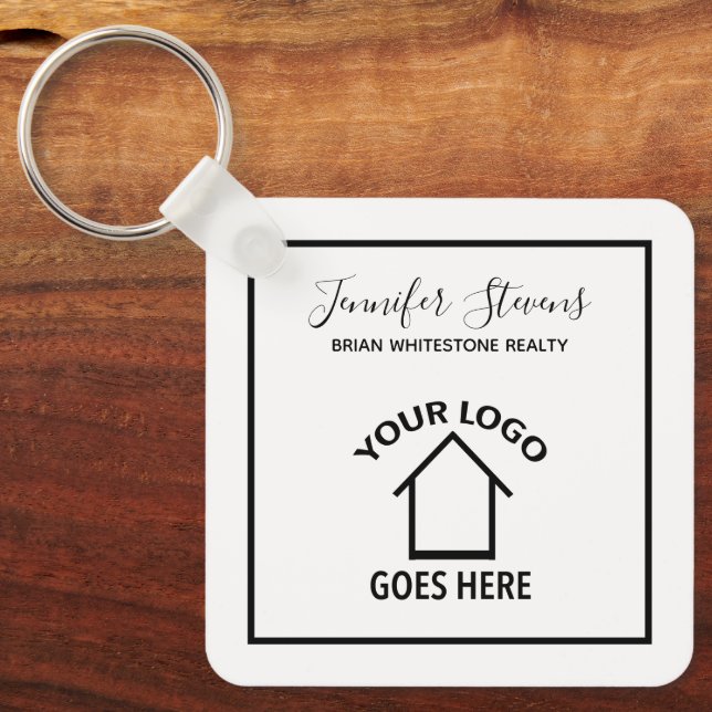 Echte Anwesen-Firma hinzufügen Sie Ihr Logo benutz Schlüsselanhänger (Vorderseite)