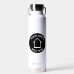 Echte Anwesen-Firma hinzufügen Sie Ihr Logo benutz Trinkflasche<br><div class="desc">Diese minimalistische Wasserflasche ist mit dem Logo Ihres Immobilienunternehmens in der Mitte personalisiert. Fügen Sie Ihren echten Firmennamen und Agent in diesem modernen Design für ein einfaches Geschenk,  um Zuhause Käufern vorzustellen.</div>
