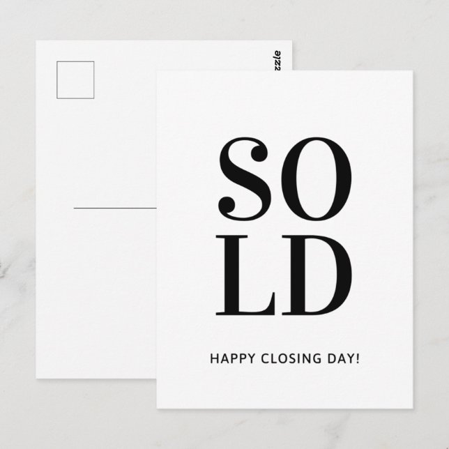 Echte Anwesen Sold Happy Closing Day Postkarte (Vorne/Hinten)