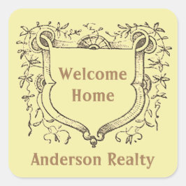 Echte Anwesen Zuhause Käufer Vielen Dank Schild Vi Quadratischer Aufkleber