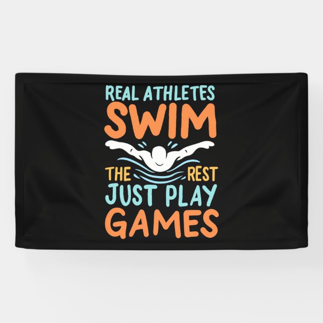 Echte Athleten Swim Banner (Horizontal)