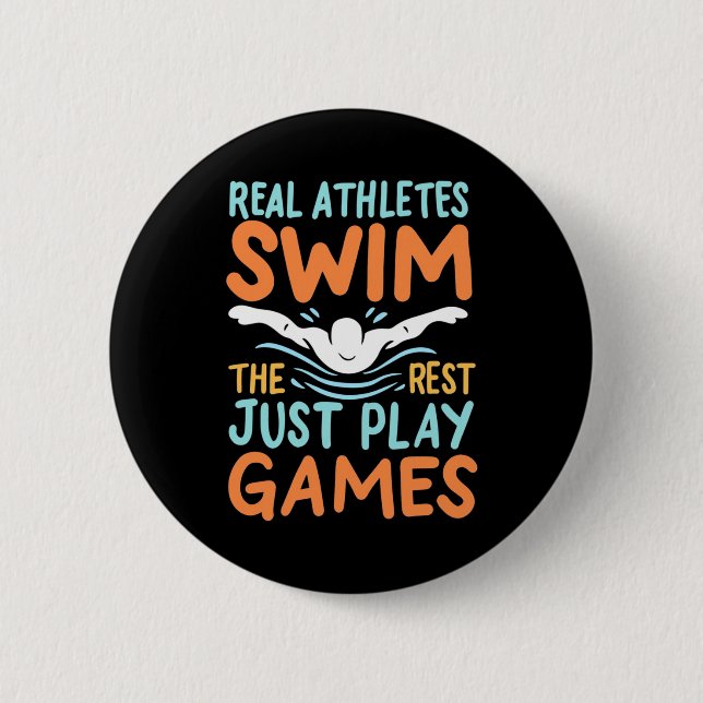 Echte Athleten Swim Button (Vorderseite)