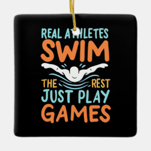 Echte Athleten Swim Keramikornament