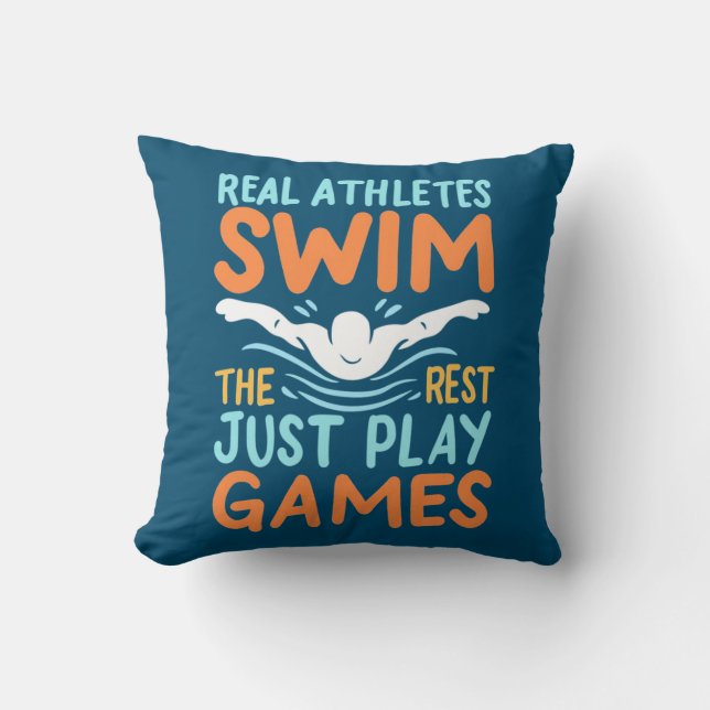 Echte Athleten Swim Kissen (Vorderseite)