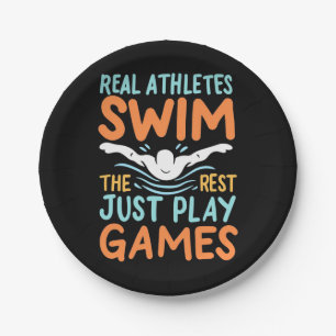 Echte Athleten Swim Pappteller