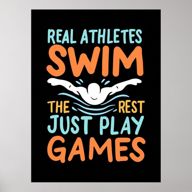 Echte Athleten Swim Poster (Vorne)