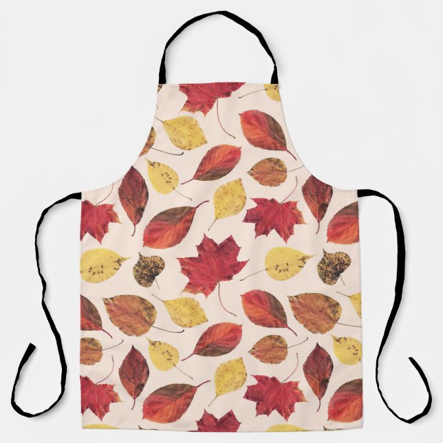 Echte Blätter Foto, einzigartiges nahtloses Muster Schürze (Vorderseite)