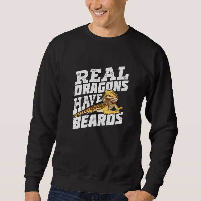 Echte Drachen haben Bärte Bartagamen Premium Sweatshirt (Vorderseite)