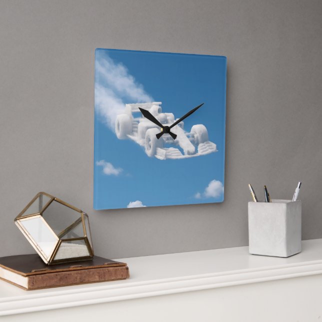 Echte F1-Himmel-Kunst Quadratische Wanduhr (Büro)