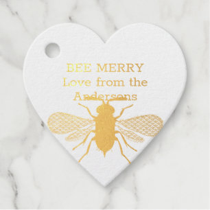 Echte Foil Honey Bee Frohe Weihnachtsgeschenke Fav Geschenkanhänger